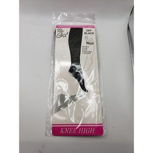 On The Go Premium Comfort Top Black Knee Highs One Size Fits‎ Most